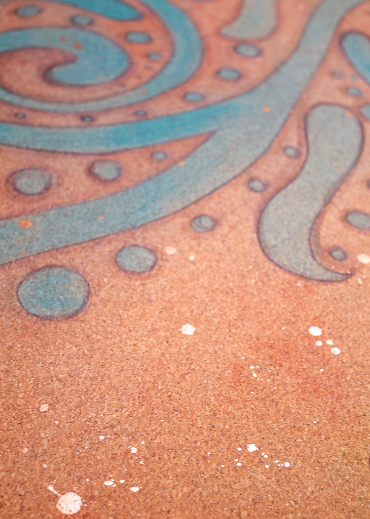 tortoise yoga mat cork close up