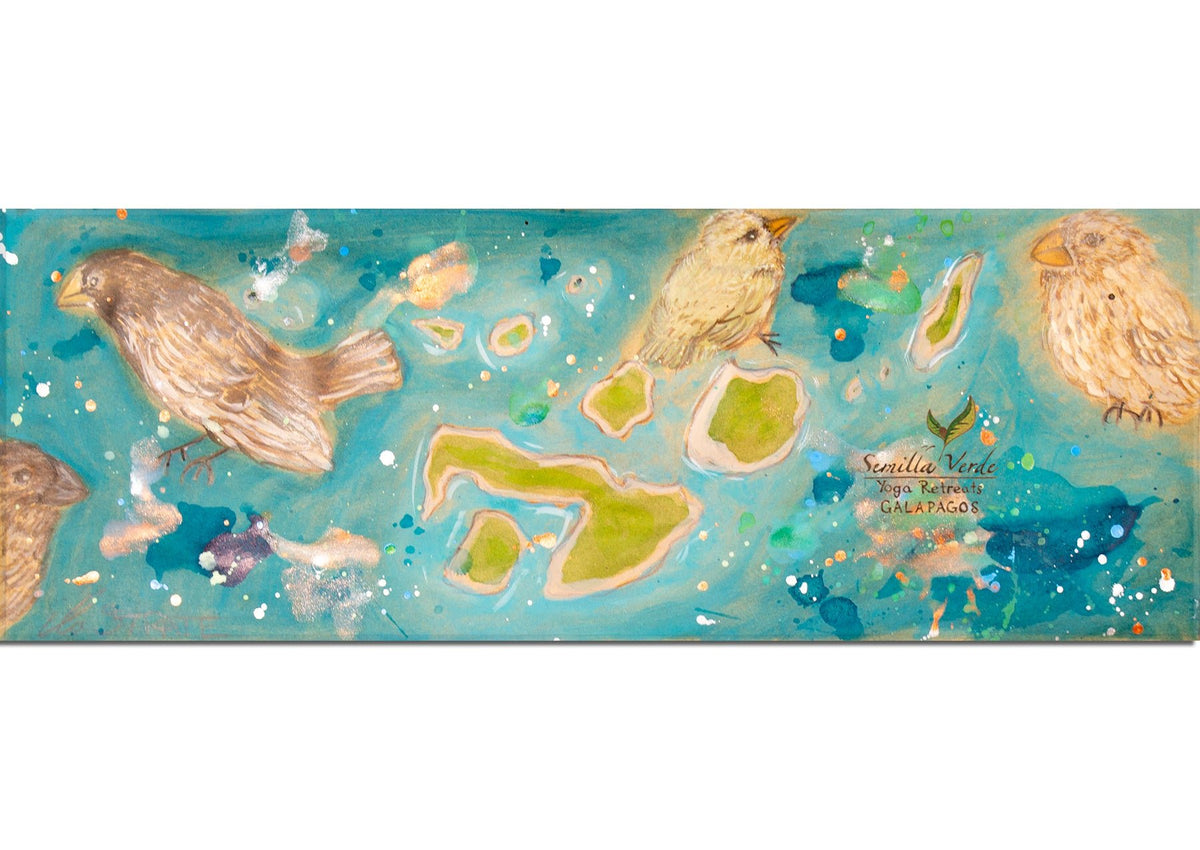 For the Finches: The Galapagos Islands-Yoga Mat - Hand Painted-ilāSTRATE™ Yoga Mat Design Co.-