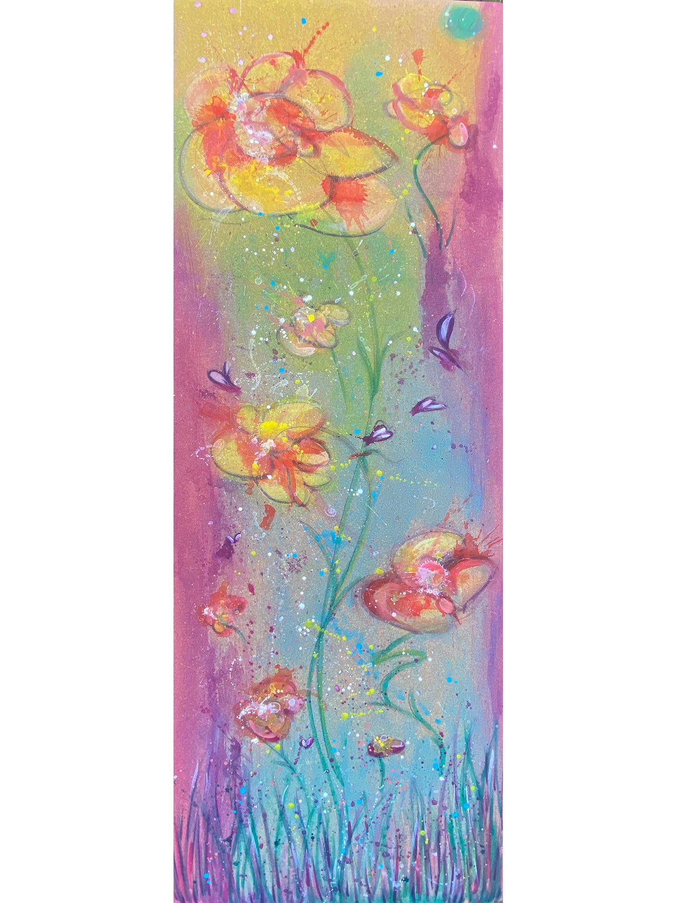 custom cork yoga mat painted with floral design