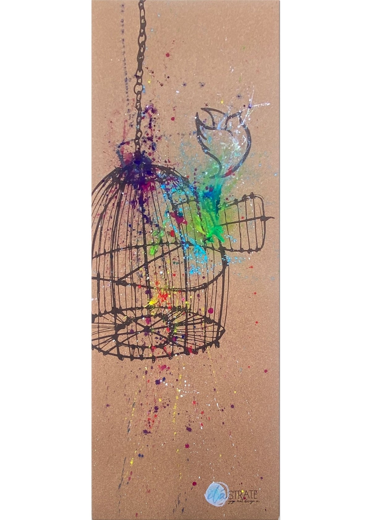 Release WANDERER Hand Painted Cork TRAVEL Yoga mat-Yoga Mat - Hand Painted-ilāSTRATE™ Yoga Mat Design Co.-