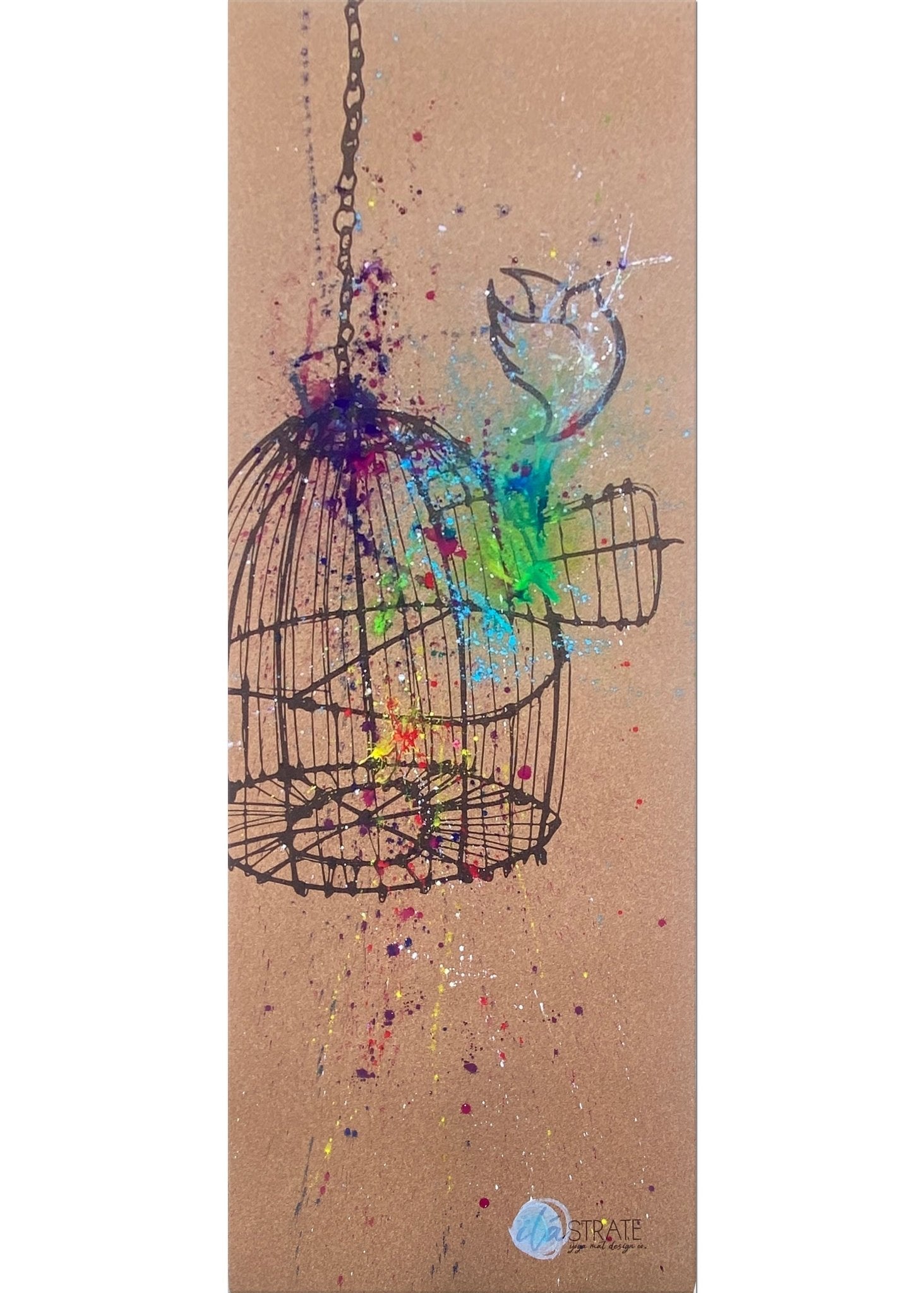 Release WANDERER Hand Painted Cork TRAVEL Yoga mat-Yoga Mat - Hand Painted-ilāSTRATE™ Yoga Mat Design Co.-