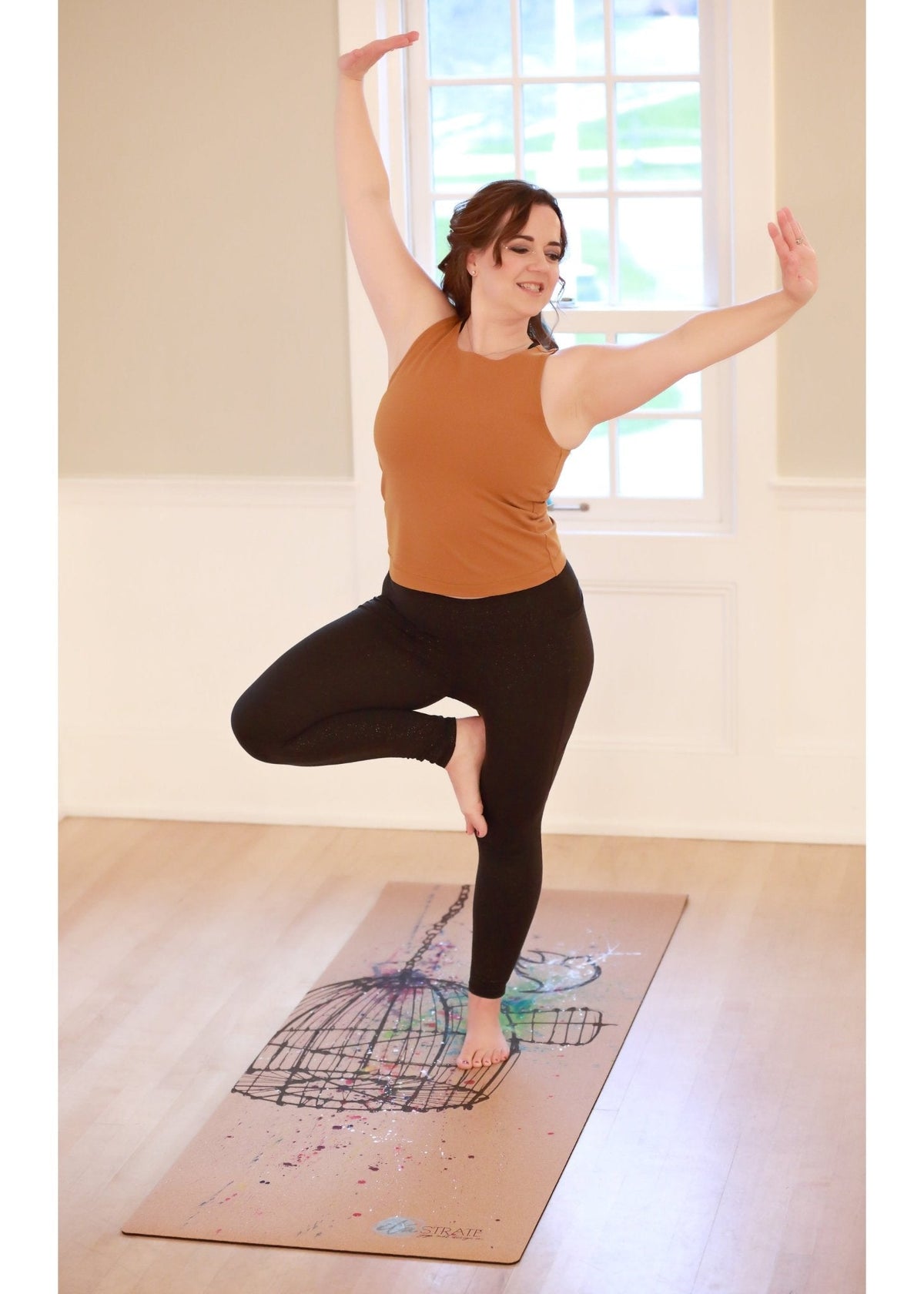 Release WANDERER Hand Painted Cork TRAVEL Yoga mat-Yoga Mat - Hand Painted-ilāSTRATE™ Yoga Mat Design Co.-