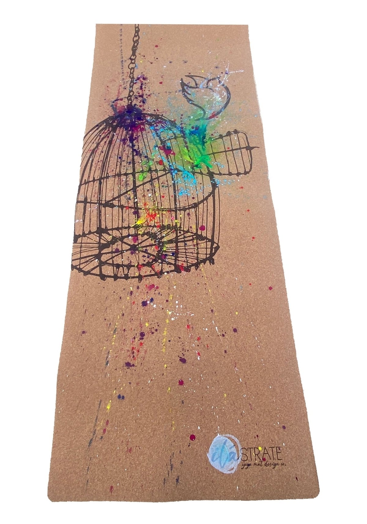 Release WANDERER Hand Painted Cork TRAVEL Yoga mat-Yoga Mat - Hand Painted-ilāSTRATE™ Yoga Mat Design Co.-