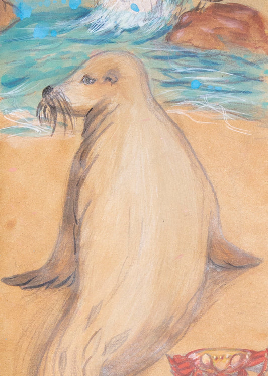 Sea Lion of Semilla Verde-Yoga Mat - Hand Painted-ilāSTRATE™ Yoga Mat Design Co.-