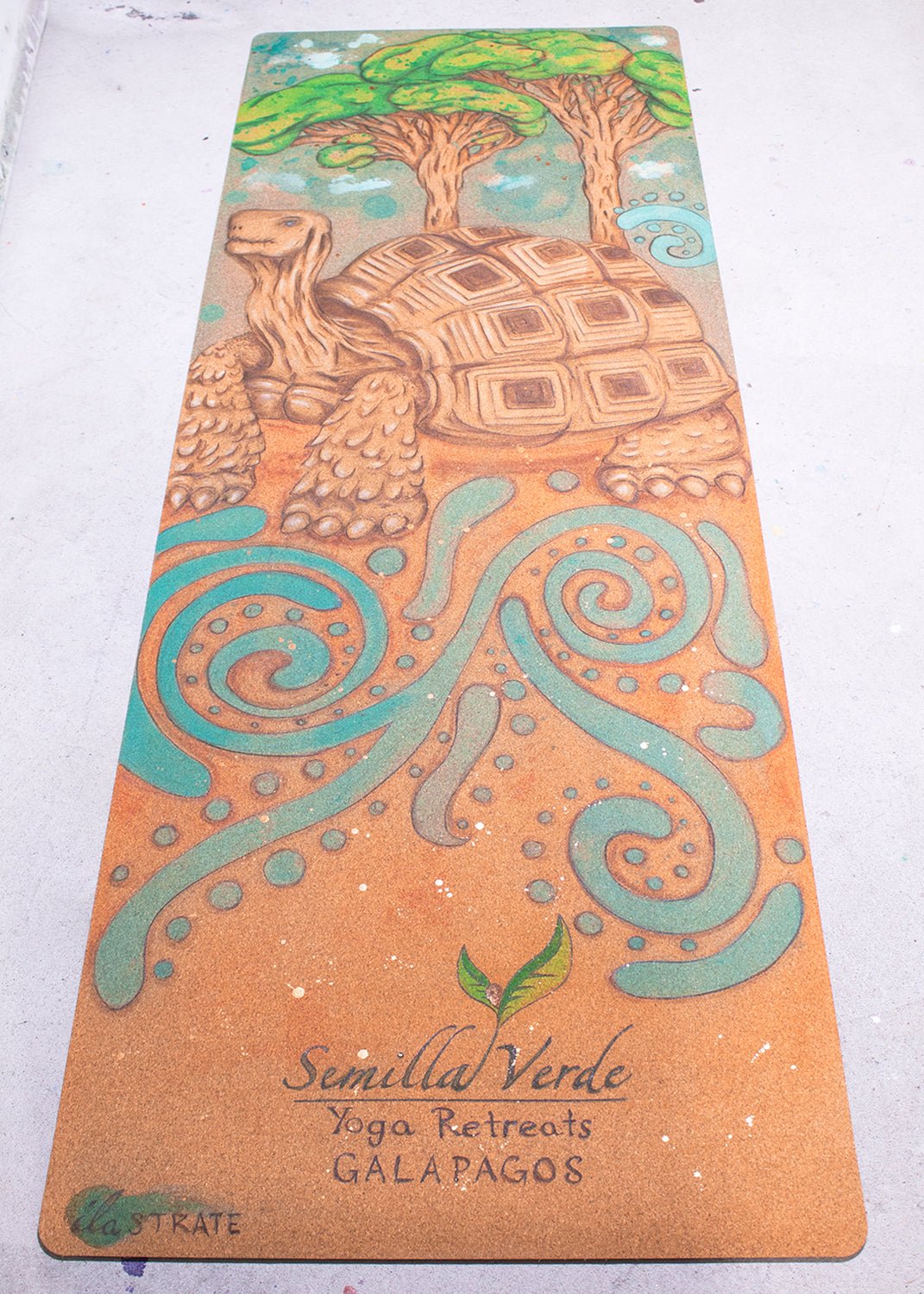 Tortoise of Semilla Verde Yoga Mat-Yoga Mat - Hand Painted-ilāSTRATE™ Yoga Mat Design Co.-
