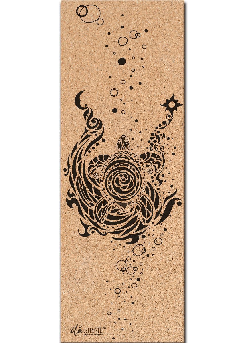 Tribute to Keya (Turtle) Cork Yoga Mat-Yoga Mat - Hand Painted-ilāSTRATE™ Yoga Mat Design Co.-