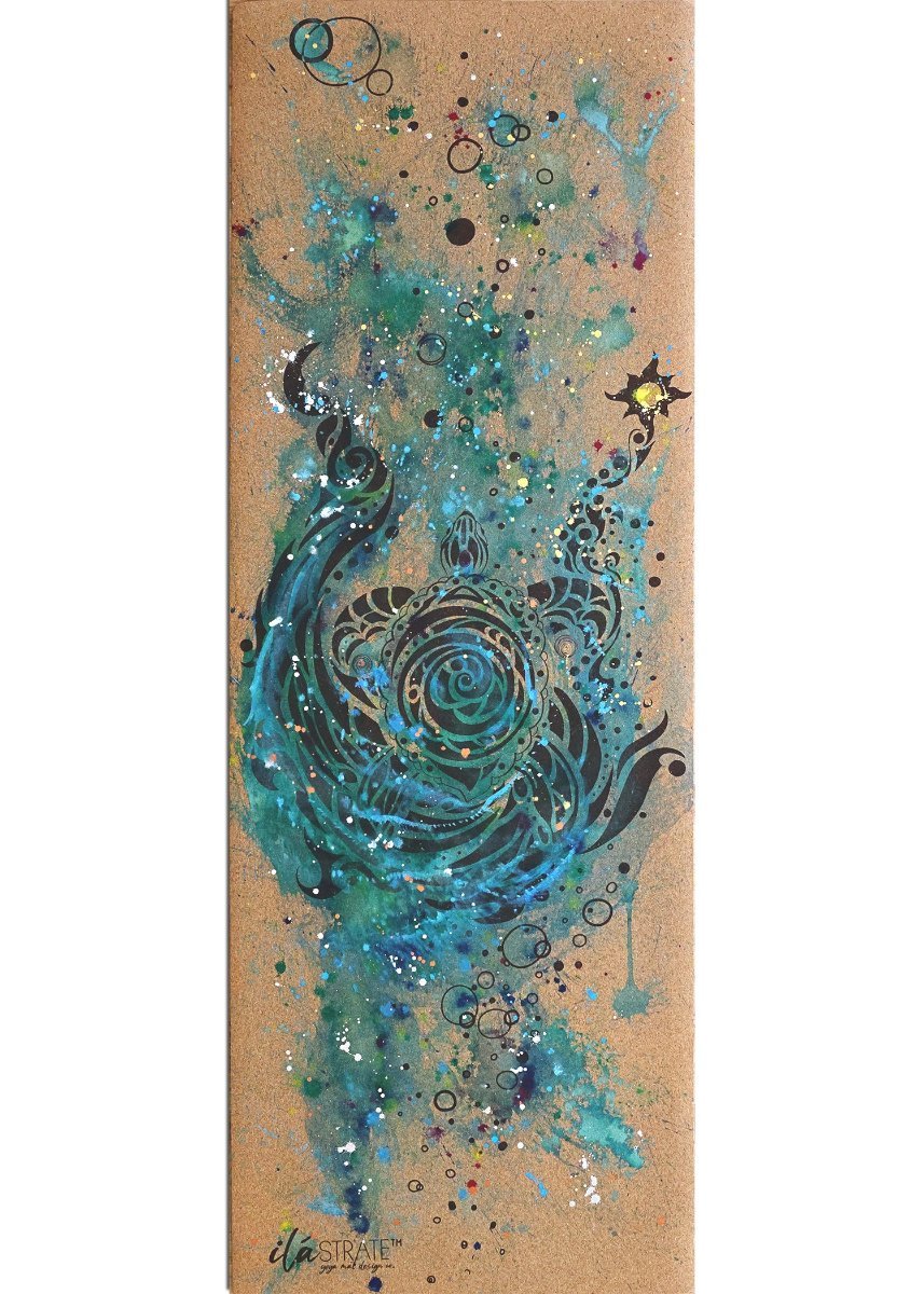Tribute to Keya (Turtle) Cork Yoga Mat-Yoga Mat - Hand Painted-ilāSTRATE™ Yoga Mat Design Co.-