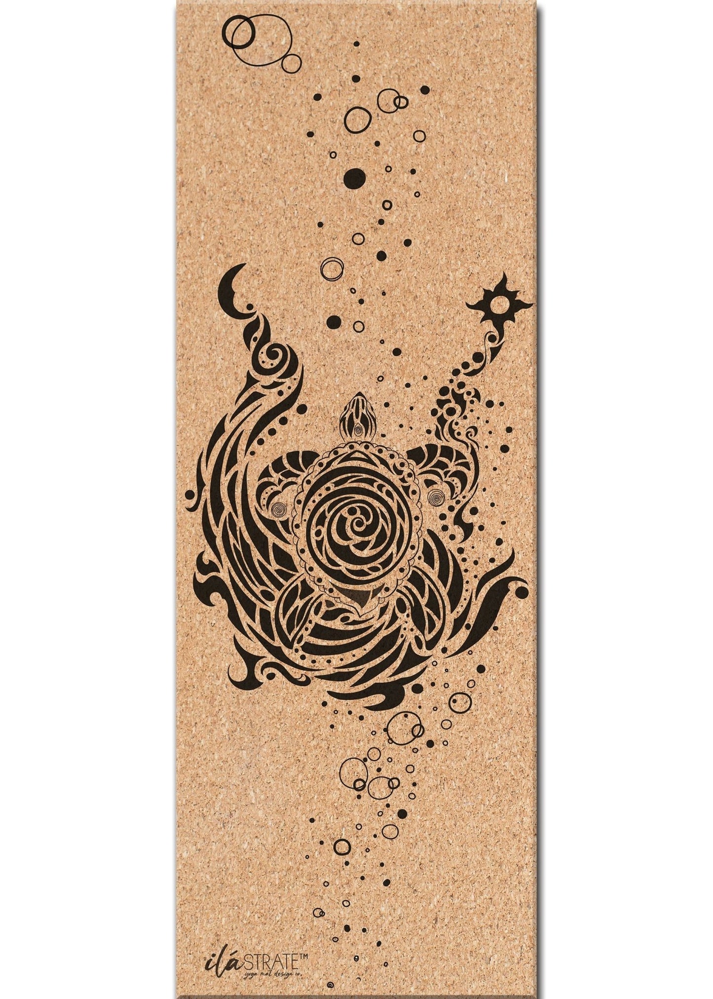 Tribute to Keya (Turtle) WANDERER Cork TRAVEL Yoga Mat-Yoga Mat - Hand Painted-ilāSTRATE™ Yoga Mat Design Co.-