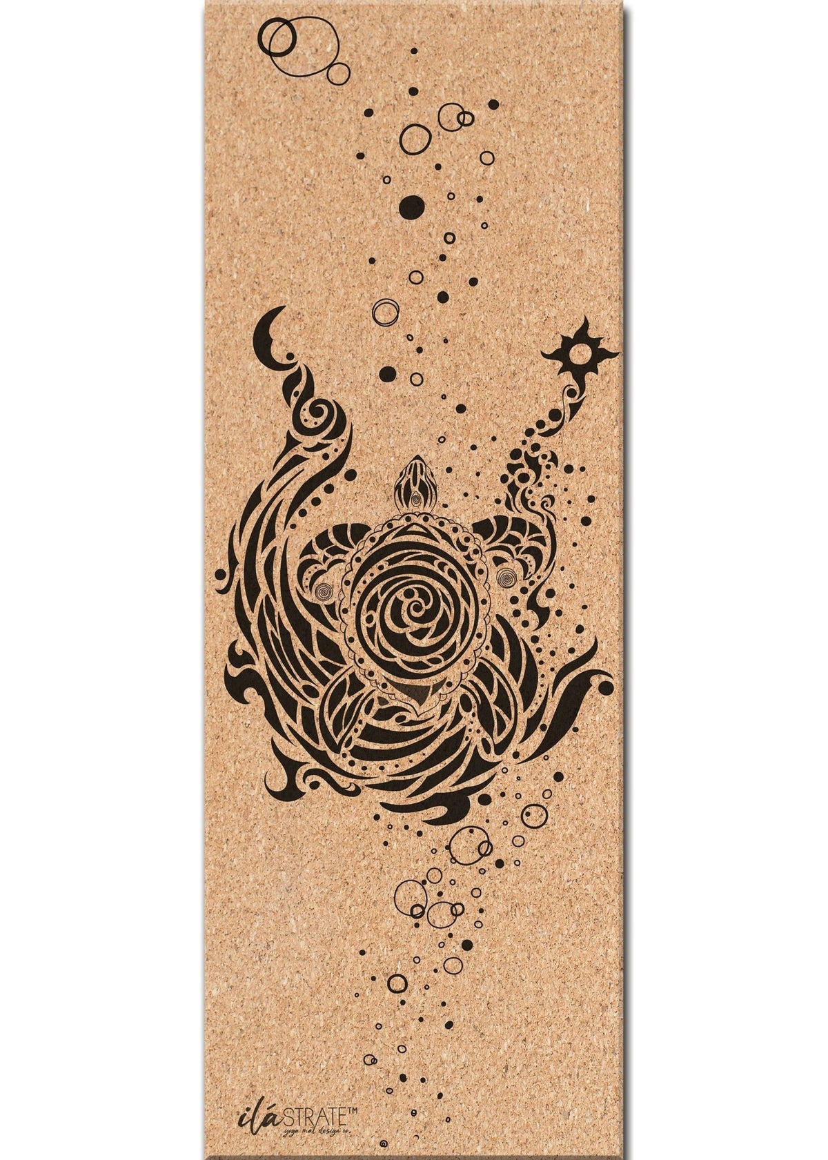 Tribute to Keya (Turtle) WANDERER Cork TRAVEL Yoga Mat-Yoga Mat - Hand Painted-ilāSTRATE™ Yoga Mat Design Co.-