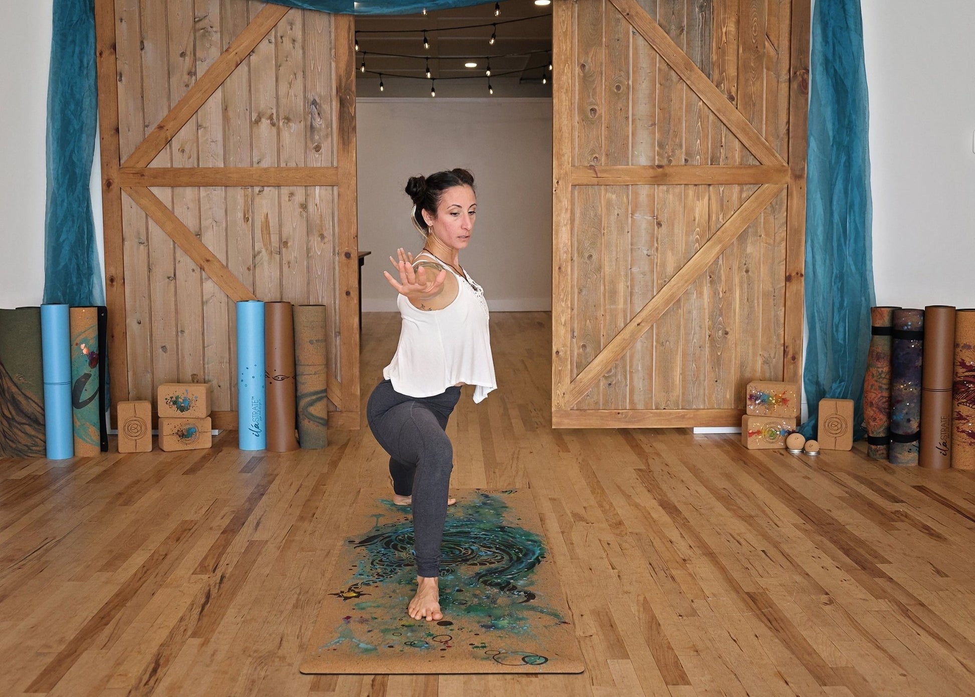 Tribute to Keya (Turtle) WANDERER Cork TRAVEL Yoga Mat-Yoga Mat - Hand Painted-ilāSTRATE™ Yoga Mat Design Co.-
