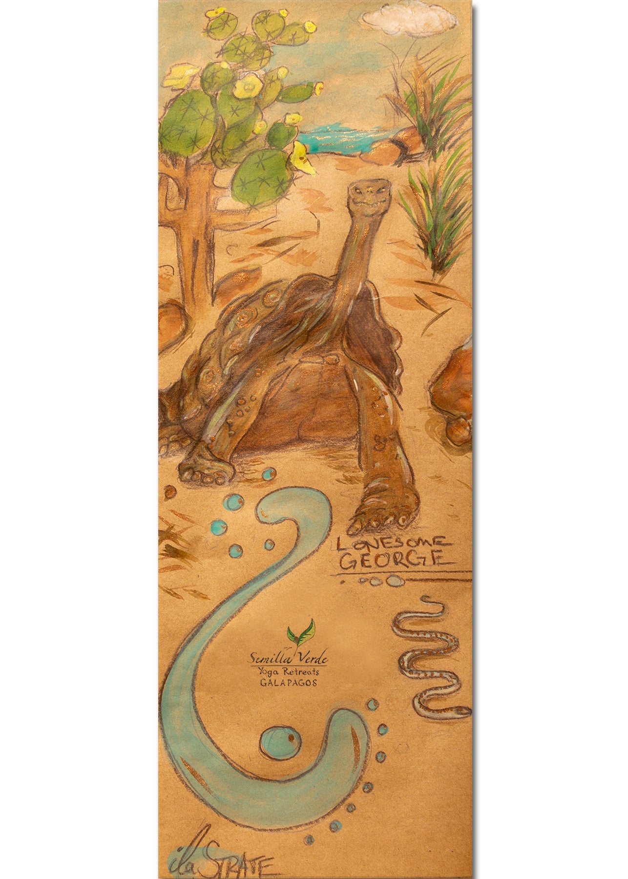 Tribute to Lonesome George-Yoga Mat - Hand Painted-ilāSTRATE™ Yoga Mat Design Co.-