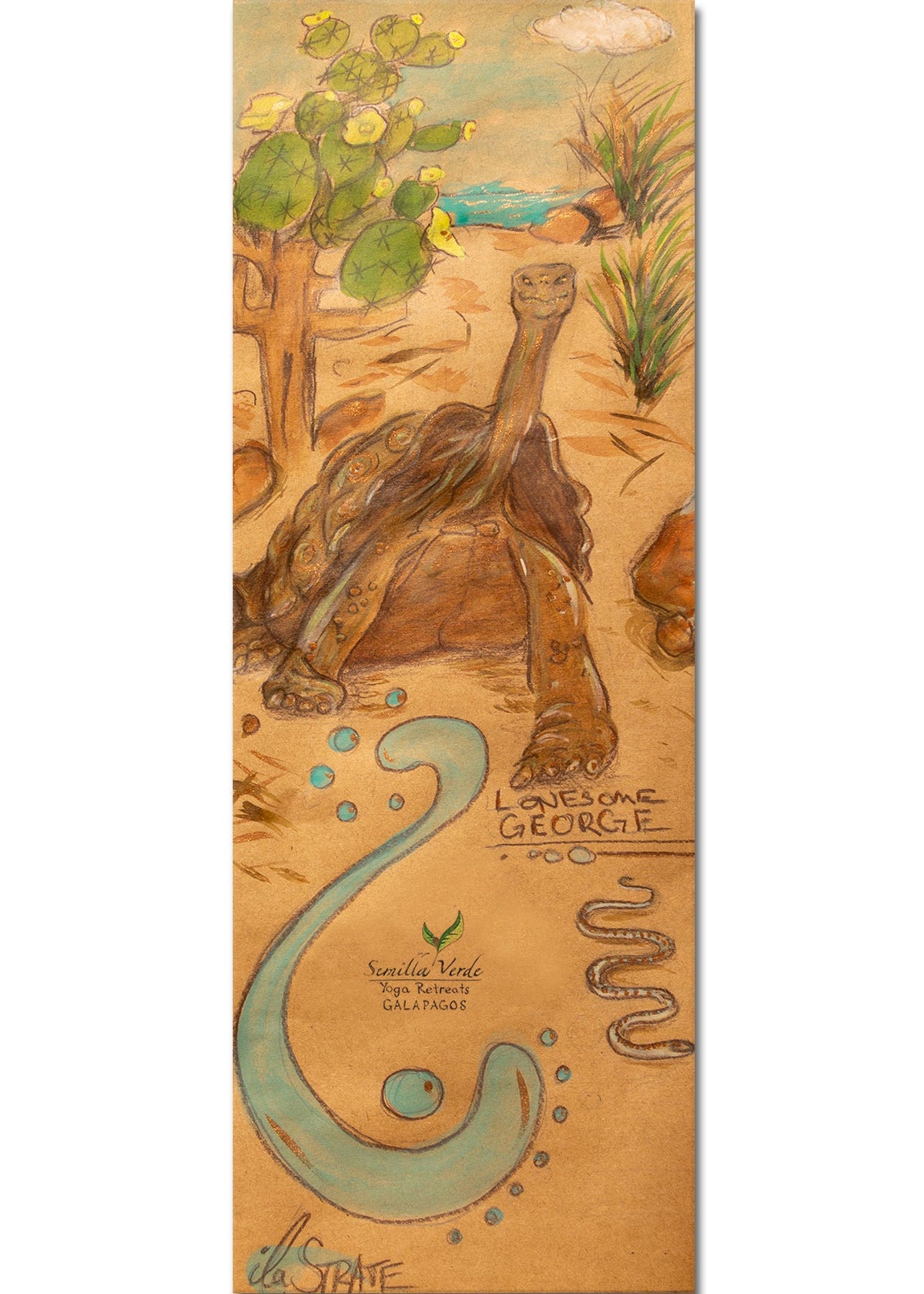 Tribute to Lonesome George-Yoga Mat - Hand Painted-ilāSTRATE™ Yoga Mat Design Co.-