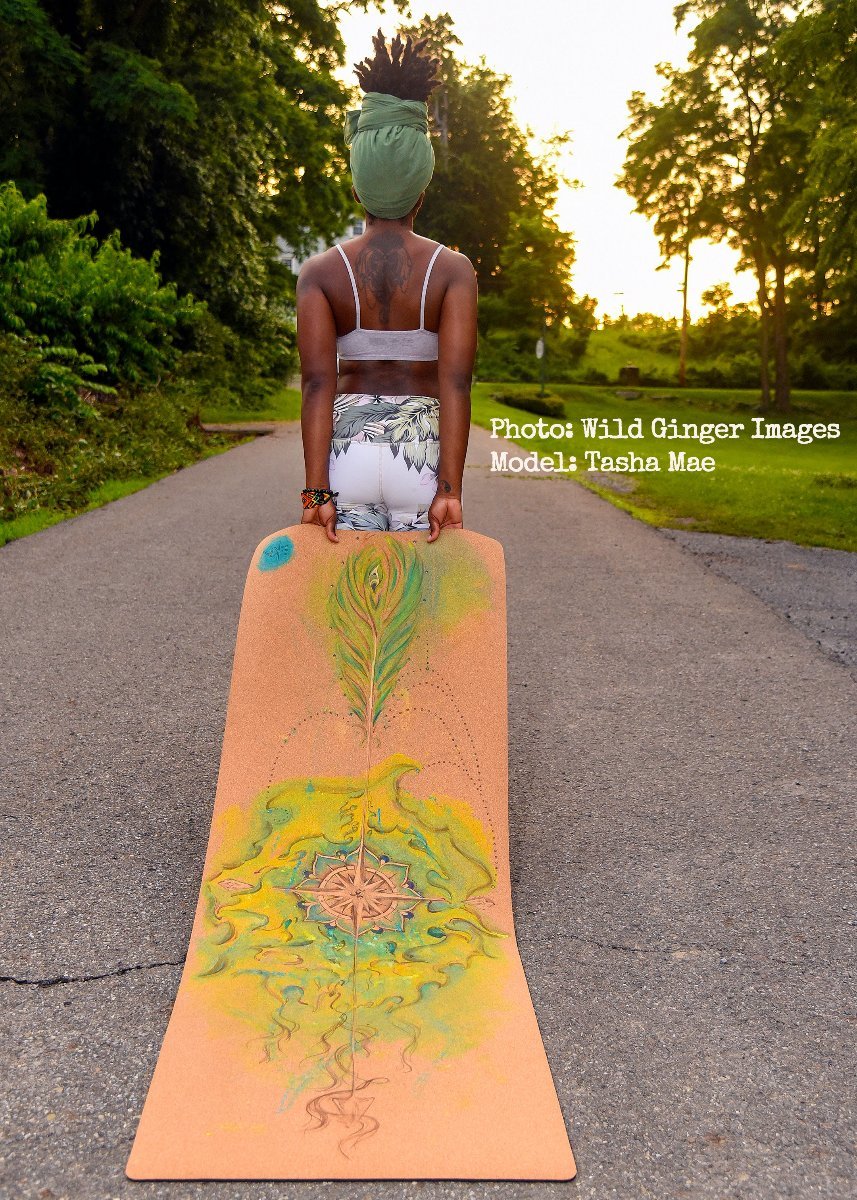 True North Painted Cork Yoga Mat-Yoga Mat - Hand Painted-ilāSTRATE™ Yoga Mat Design Co.-